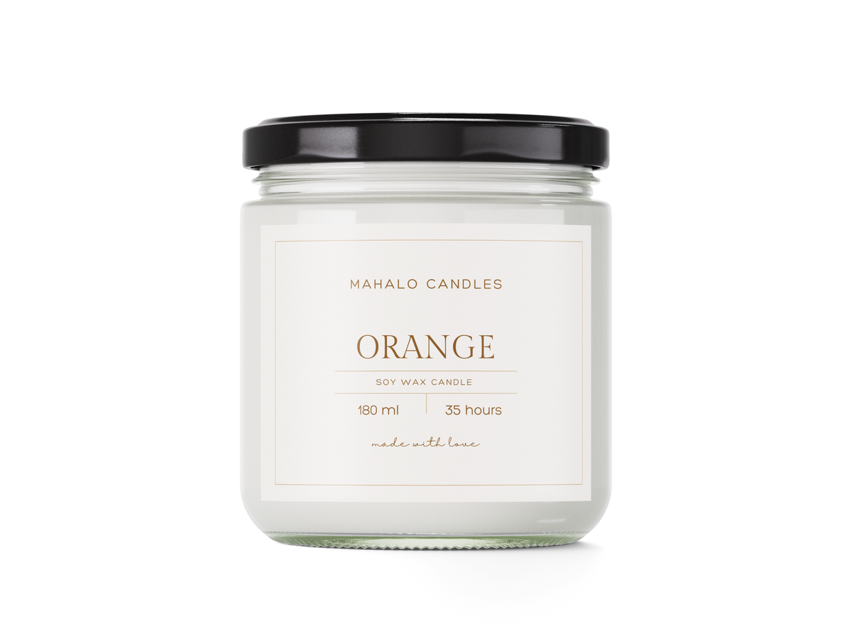 Sojawachs-Kerze 180ml ORANGE Handmade MahaloCandles