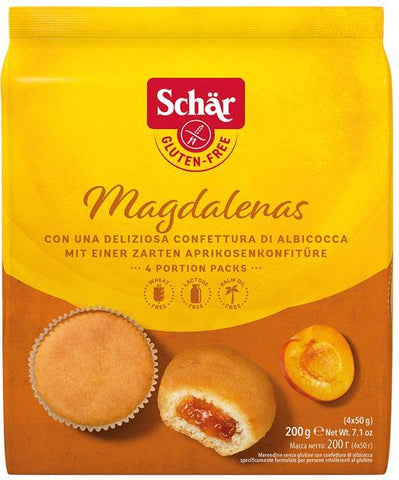 Cupcakes Magdalenas sans gluten fourrés à l'abricot 200 g SCHÄR