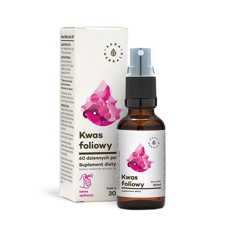 Vitamina B9 Ácido Fólico Spray 240 aplicaciones 30 ml AURA HERBALS