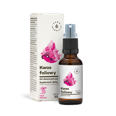 Vitamina B9 Ácido Fólico Spray 240 aplicaciones 30 ml AURA HERBALS