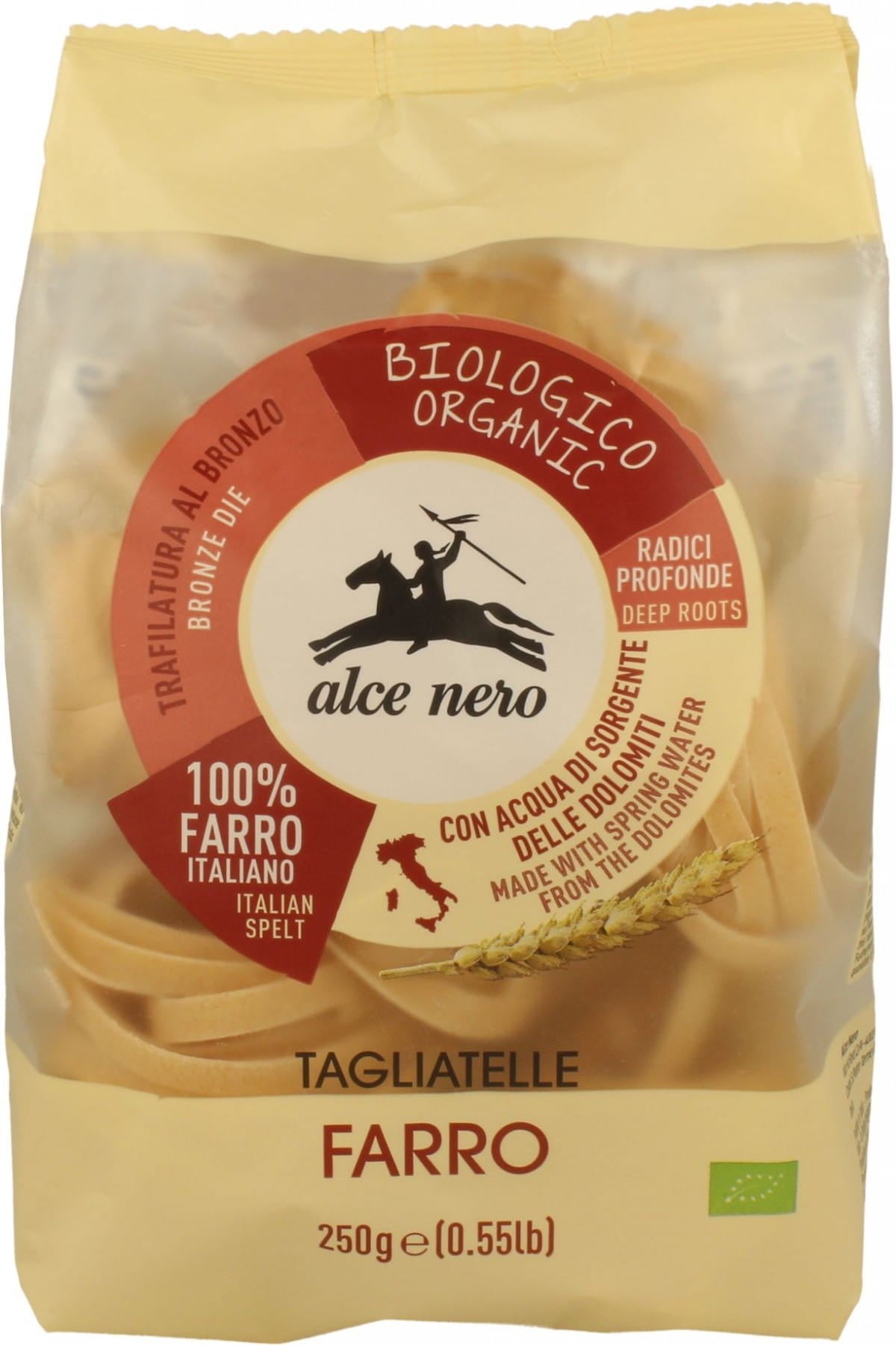 Dinkelnudeln Tagliatelle BIO 250 g - ALCE NERO