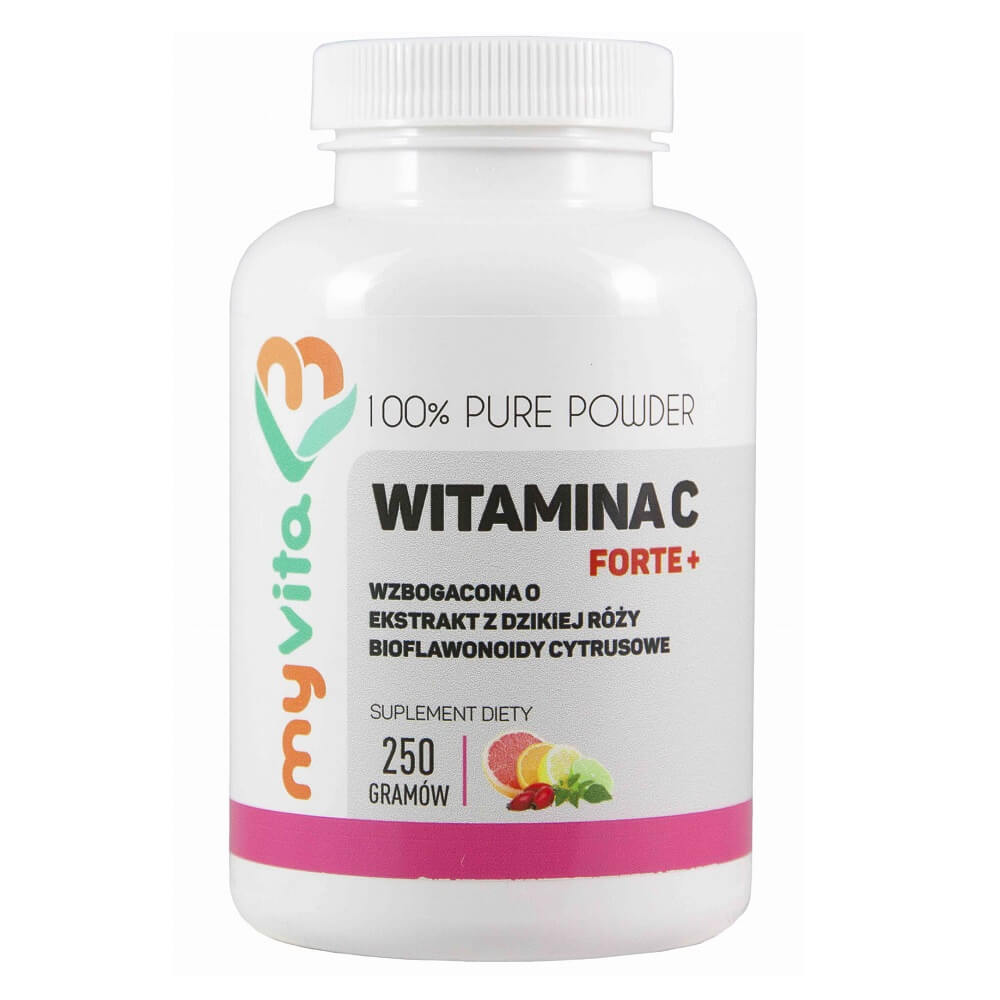 Vitamin C FORTE + Wildrosenextrakt Zitrus-Bioflavonoide 250g MYVITA