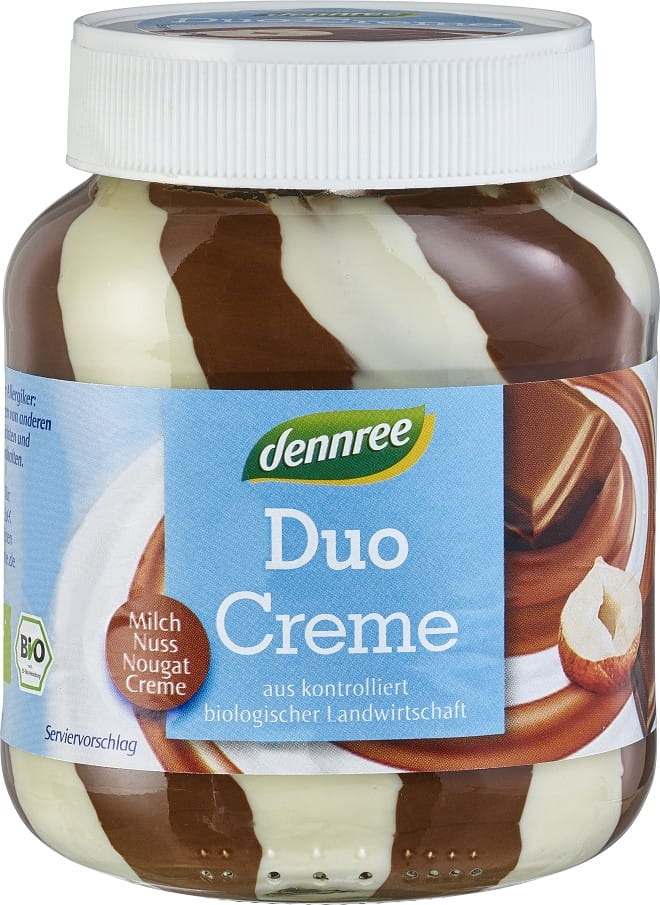 Duo Nougatcreme, milchig und nussig, glutenfrei BIO 400 g - DENNREE