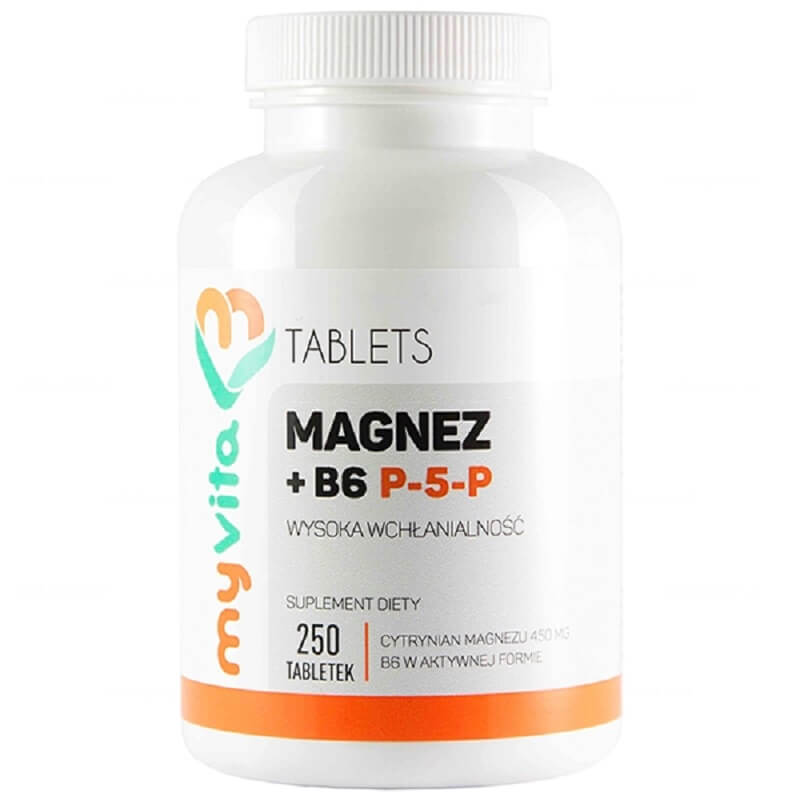 Magnesium Magnesiumcitrat + B6 P - 5 - P in aktiver Form 250 MYVITA Tabletten