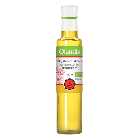 Kaltgepresstes Sonnenblumenöl zum Braten BIO 250 ml - OLANDIA