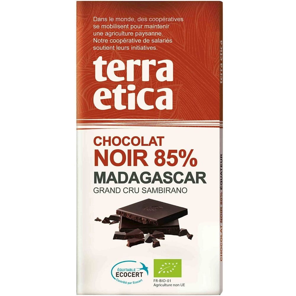 Dunkle Schokolade 85% Madagaskar fair gehandelt BIO 100 g - TERRA ETICA
