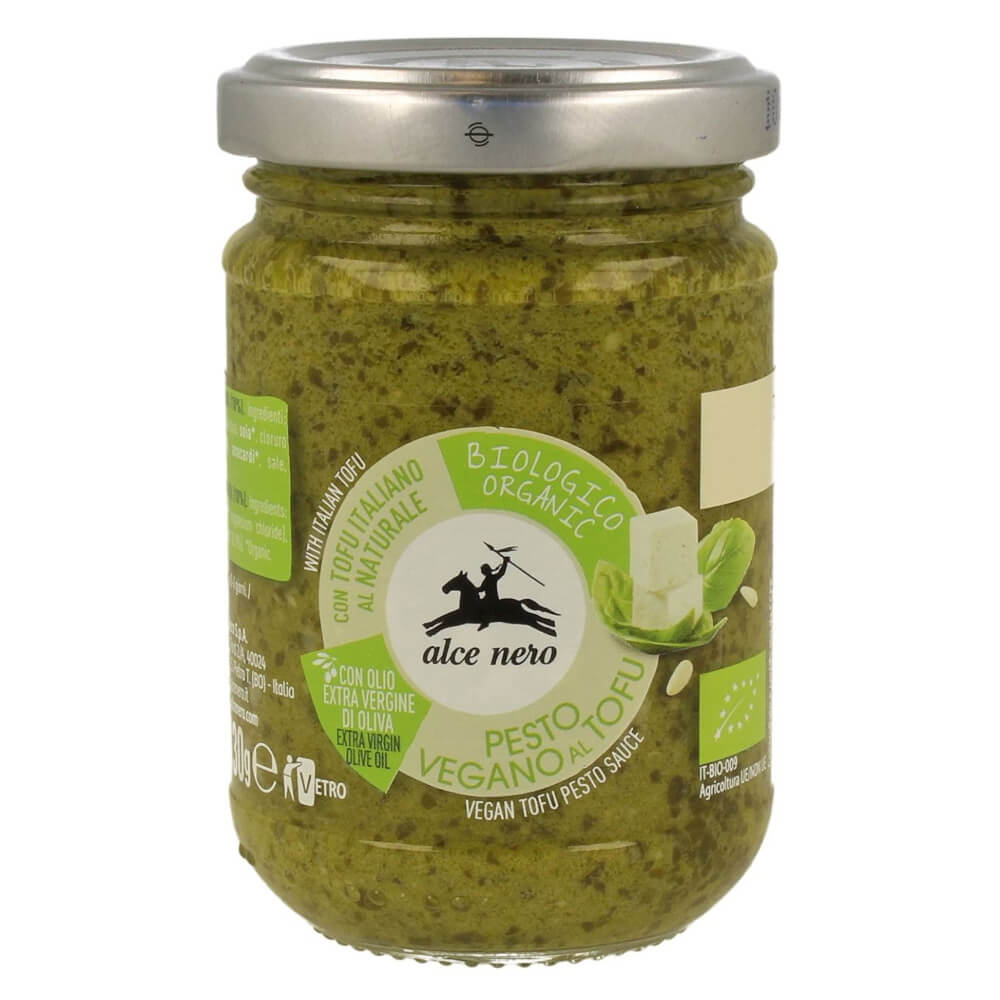 Basilikumpesto mit veganem Tofu BIO 130 g - ALCE NERO