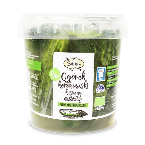 Eingelegte Gurken aus Kołobrzeg, salzarm BIO 1100 g (700 g) - SĄTYRZ