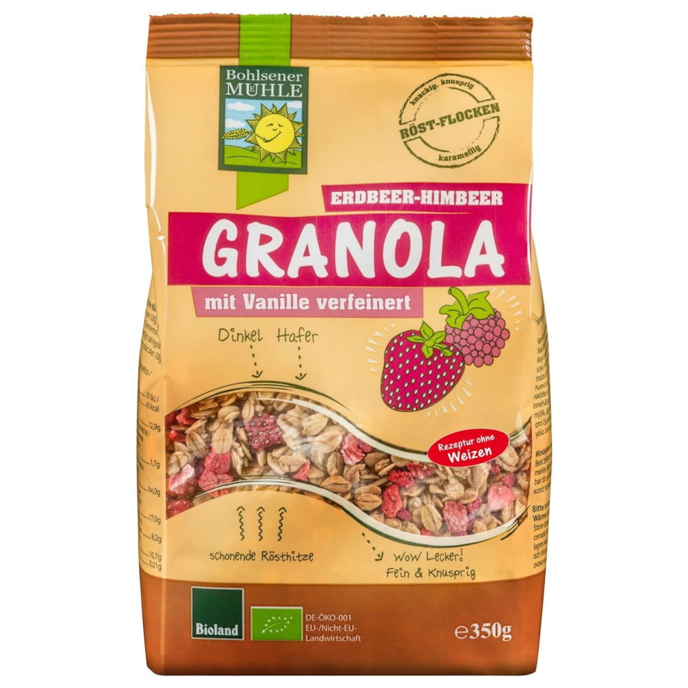 Erdbeer-Himbeer-Granola BIO 350 g - BOHLSENER MÜHLE