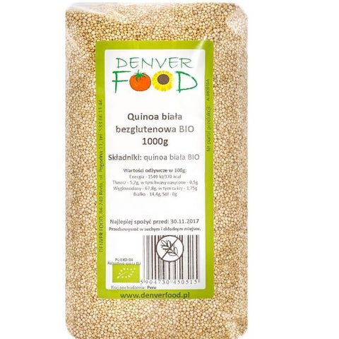 Quinoa weißer Quinoa glutenfrei BIO 1000g DENVER FOOD