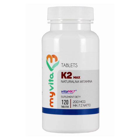 Vitamin K2 MK - 7 K2 MK7 max 200mcg mit Natto K2MK7 120 Tabletten MYVITA