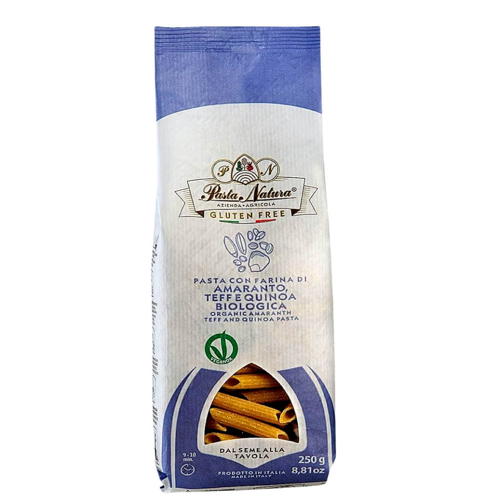 Nudeln (Mais - Reis mit Amaranth Teff und Quinoa) Penne glutenfrei BIO 250 g - NATURA PASTE