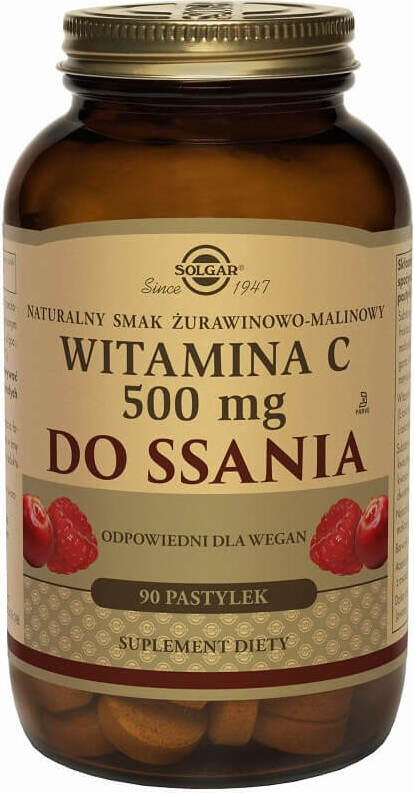 Vitamin C 500 mg natürliches Cranberry-Himbeer-Aroma 90 SOLGAR Lutschtabletten