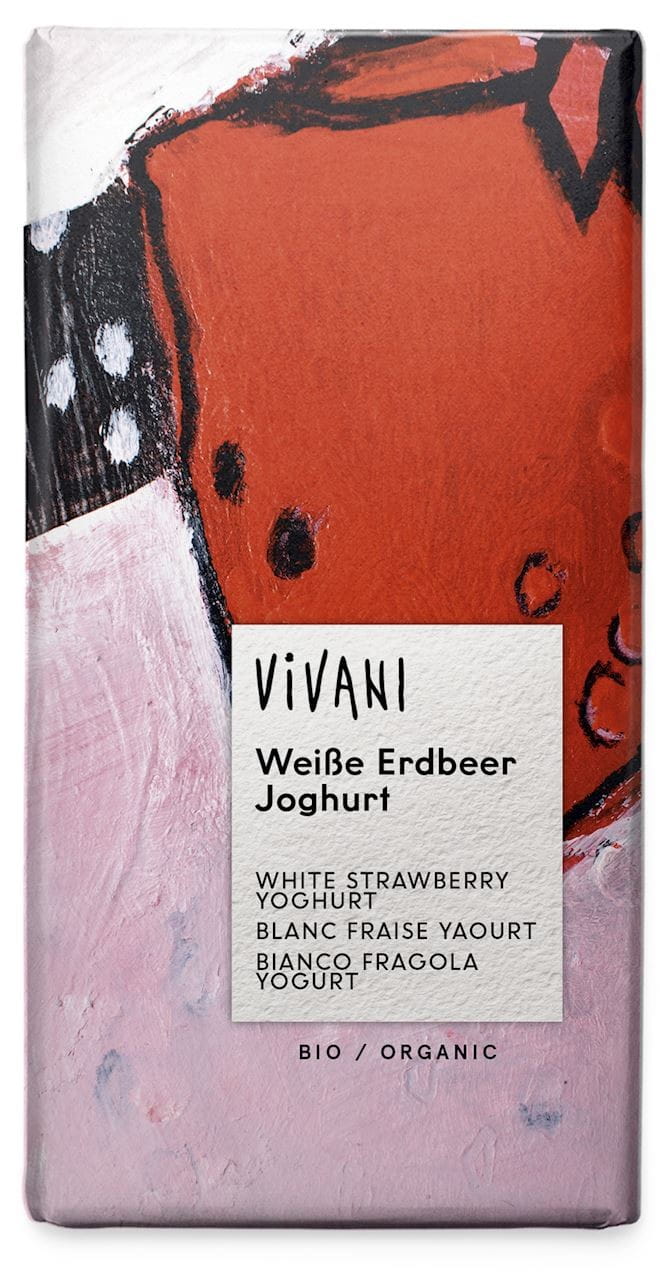 Weiße Schokolade, Erdbeere - Joghurt BIO 100 g - VIVANI