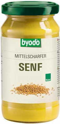 Mittelwürziger Senf ohne Gluten BIO 200 ml BYODO