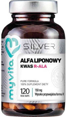 Alpha-Liponsäure R - ALA 150mg hochresorbierbare Form von R 120 Kapseln MYVITA SILVER PURE