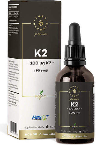 Vitamin K2MK7 K2 - MK7 flüssig 100 mcg 90 Portionen 50 ml AURA HERBALS PREMIUM