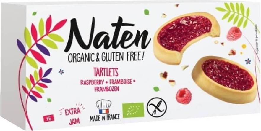 Glutenfreie Törtchen mit Himbeermarmelade BIO 130 g - NATEN