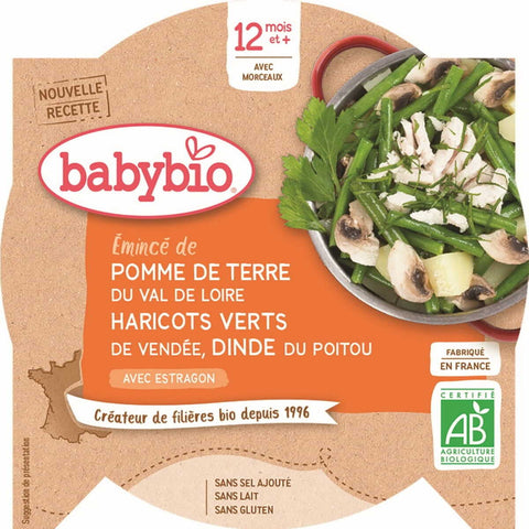 Gemüsemixgericht mit grünen Bohnen und Pute ab 12 Monaten glutenfrei BIO 230 g BABYBIO