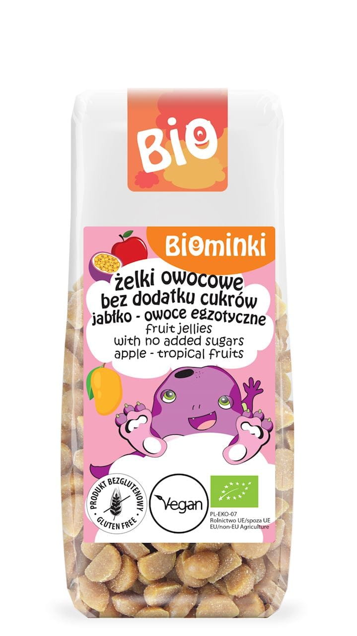 Fruchtgelees ohne Zuckerzusatz Apfel - exotische Früchte BIO 75 g - BIOMINKI