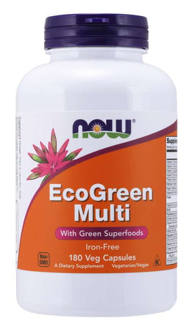 Ecogreen Multi-Set Vitamine und Mineralstoffe ohne Eisen 180 Kapseln NOW FOODS