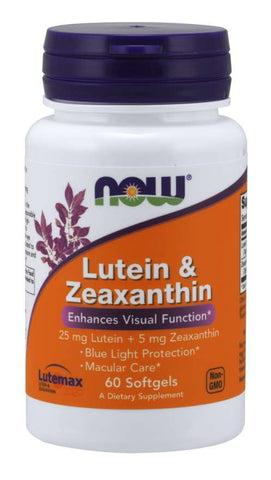 Lutein 25 MG und Zeaxanthin 5 MG 60 Kapseln NOW FOODS