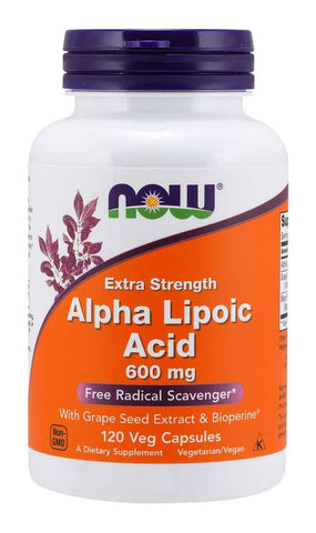 ALA Alpha-Liponsäure 600 MG und Traubenextrakt und Bioperine 120 Kapseln NOW FOODS