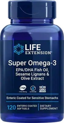 Super OMEGA - 3 EPA / DHA mit Sesam-Lignanen und Olivenextrakt 120 Kapseln LEBENSVERLÄNGERUNG