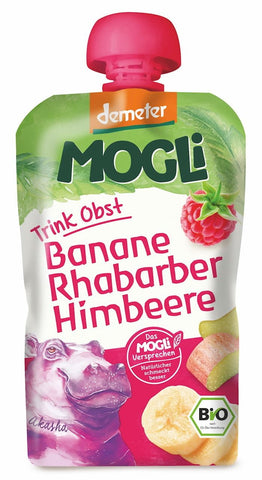 Moothie - Bananenpüree mit Rhabarber und Himbeere 100% Frucht ohne Zuckerzusatz BIO 100 g - MOGLI