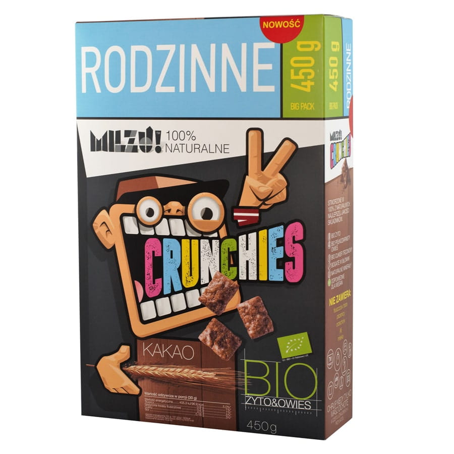 Roggen- und Hafer-Crunchies mit Kakaofamilie BIO 450g MILZU