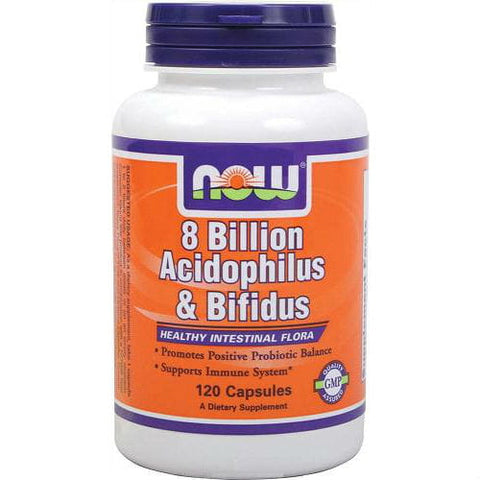 8 Milliarden Acidophilus & Bifidus 8 Milliarden Bakterien Probiotische 120 Kapseln NOW FOODS