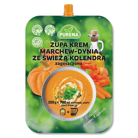 Karottencremesuppe - Kürbis mit frischem Koriander, gebunden 350g PURENA
