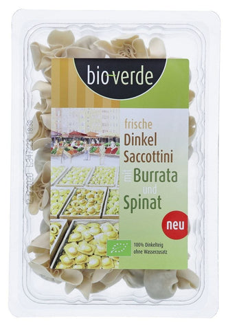 Verkauf frischer Dinkel Sacchettini mit Burrata-Käse und Spinat BIO 250 g - BIO VERDE