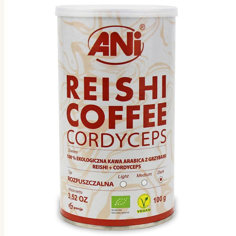 Café Instantáneo Arábica con Hongos Reishi + Cordyceps BIO 100 g - ANI