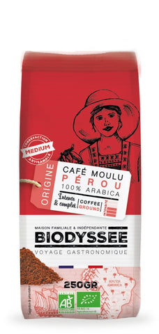 Café moulu 100% Arabica Pérou 250g ECO BIODYSSEE