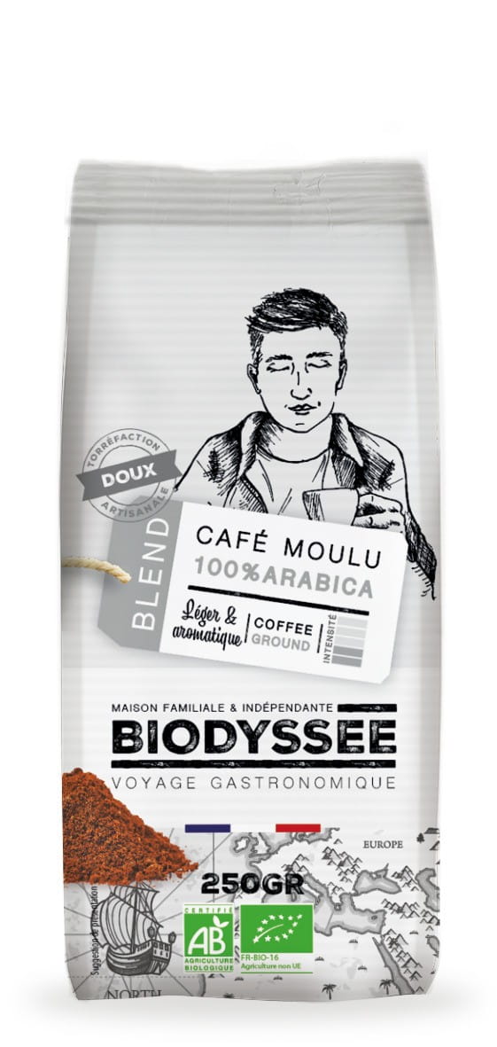 Café doux 100% Arabica, moulu 250g ECO BIODYSSEE