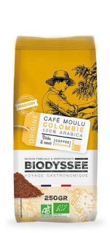 Café molido 100% Arábica Colombia 250g ECO BIODYSSEE