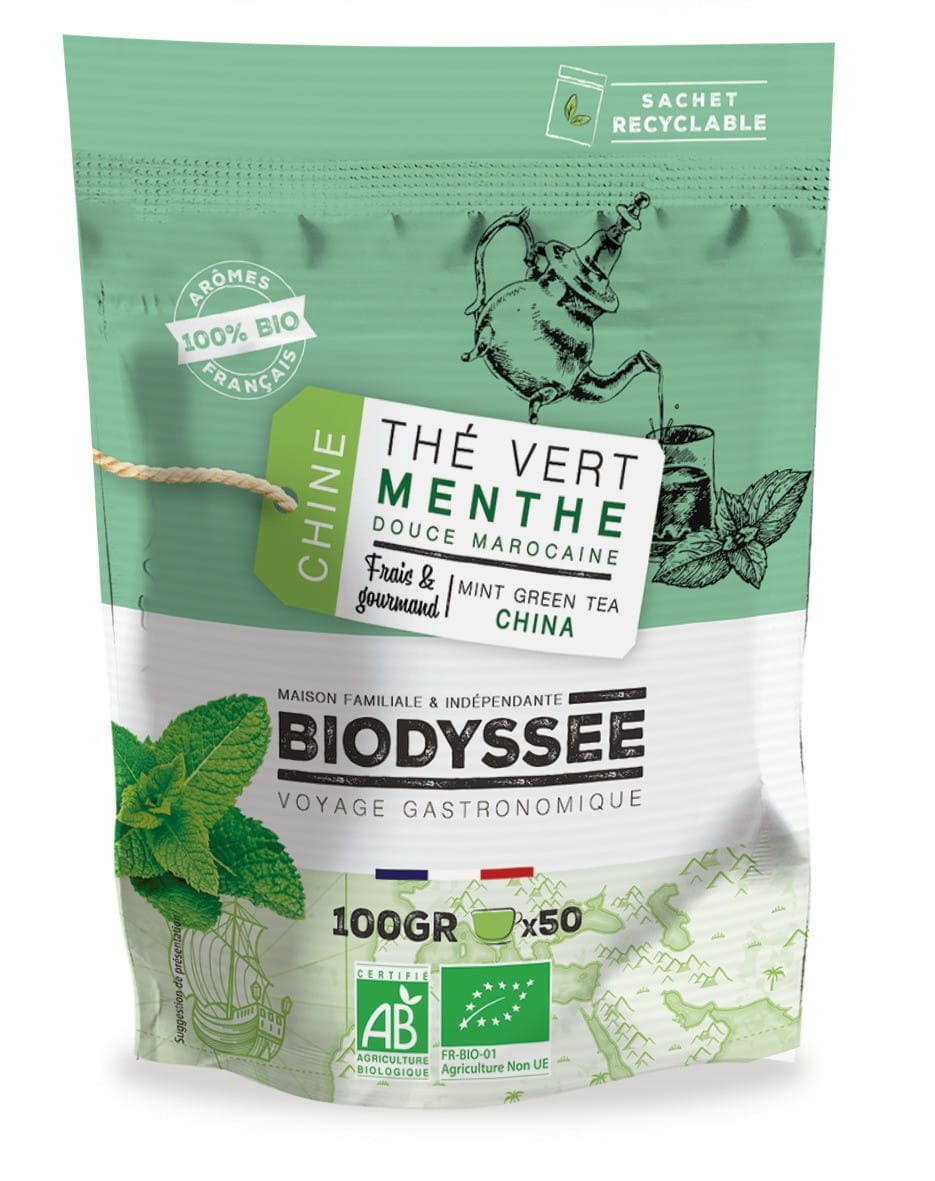 Té verde con menta marroquí 100g EKO BIODYSSEE