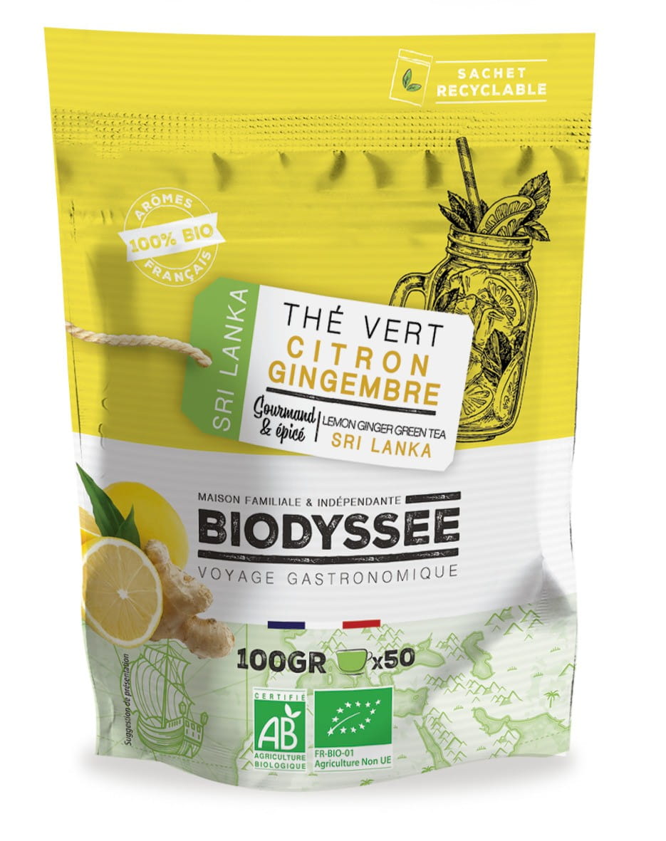 Té verde con jengibre y limón 100g ECO BIODYSSEE