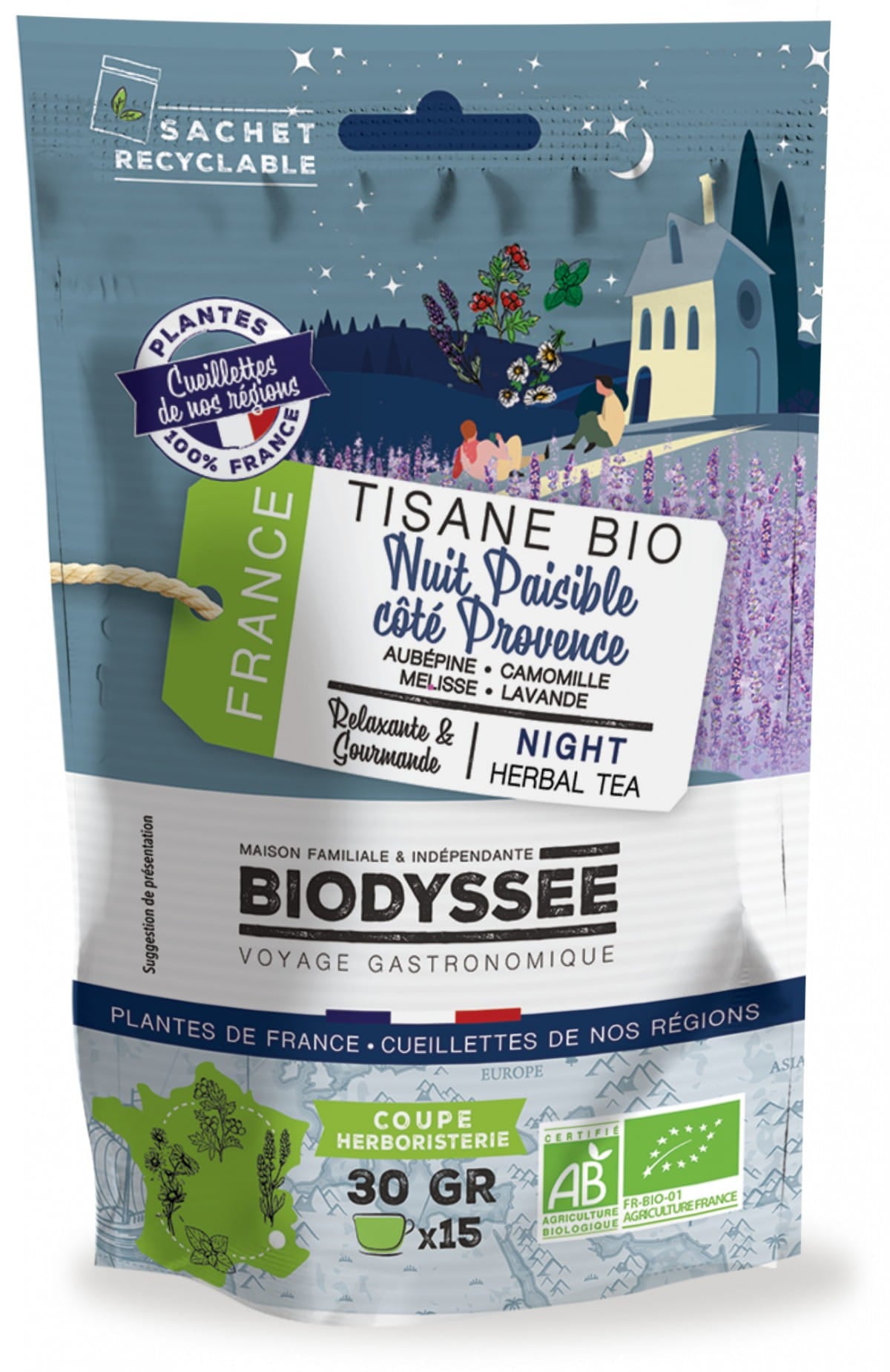 Bylinkový čaj na pokojnú noc 30g ECO BIODYSSEE