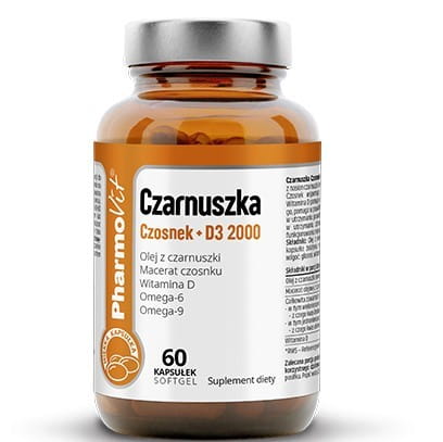 Vitamínový čierny kmín cesnak D3 2000 60 kapsúl - PHARMOVIT