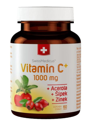 Vitamina C 1000 MG Acerola Zinc Rosa SWISSMEDICUS