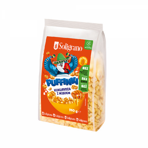 Puffin s medom 140 g - SOLIGRANO