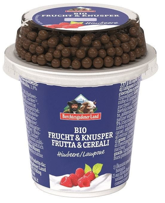 YOGURT DE FRAMBUESA CON BOLAS DE CHOCOLATE BIO 150 g - BERCHTESGADENER LAND