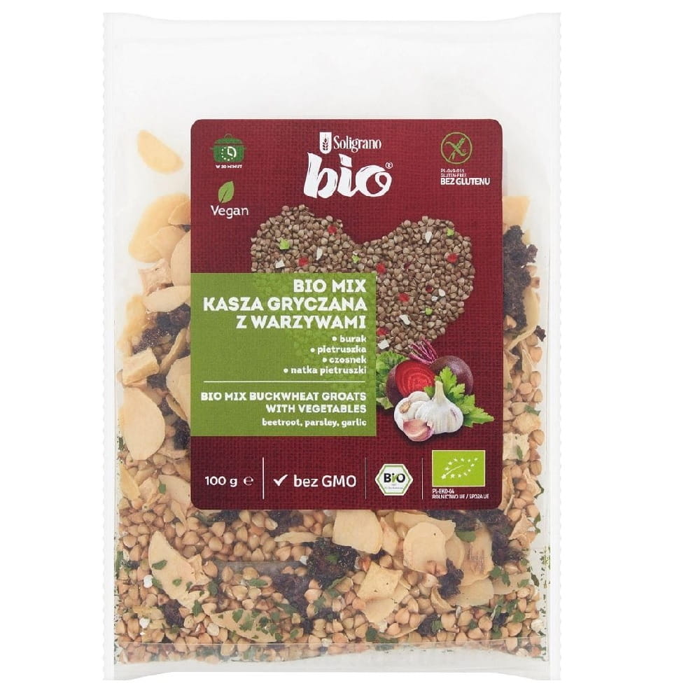 Buchweizengrütze mit Gemüse glutenfrei BIO 100 g - SOLIGRANO