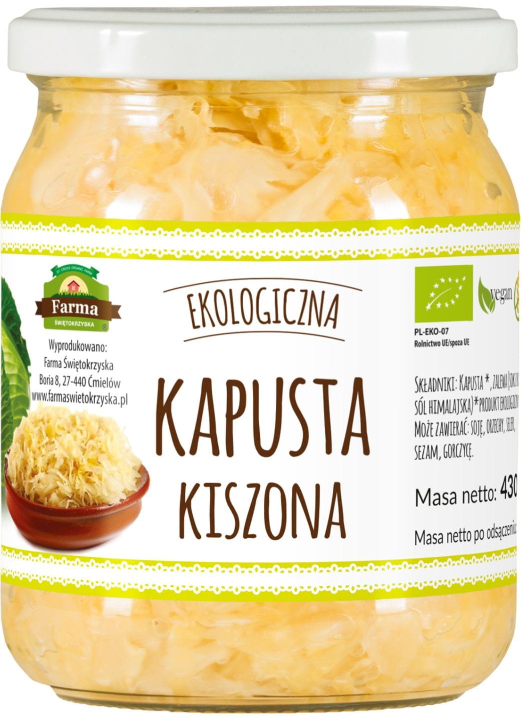 Sauerkraut BIO 480 g / 420 g - FARMA ŚWIĘTOKRZYSKA