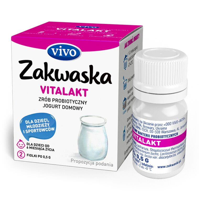 Hausgemachter Joghurt vitalakt Lebende Bakterienkultur Probiotische Packung 2 x 05g ZAKWASKI VIVO