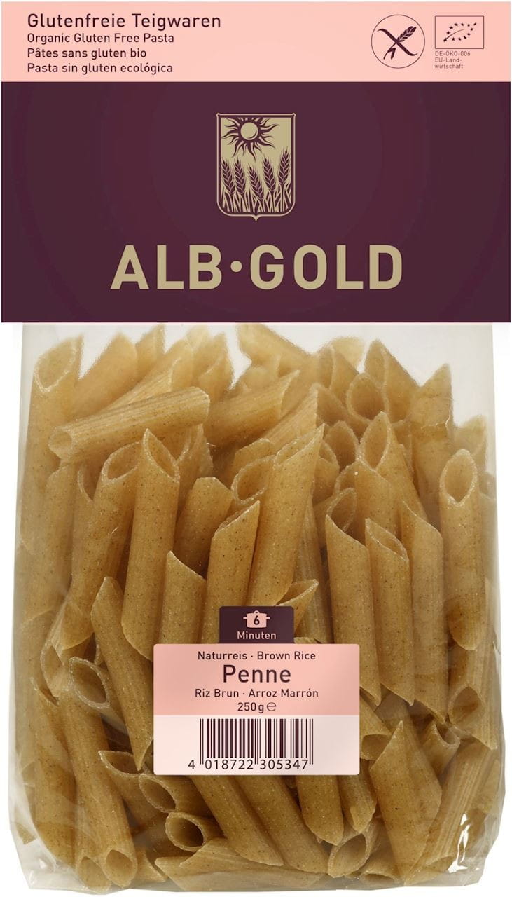 Vollkorn Penne Reisnudeln glutenfrei BIO 250 g - ALB GOLD