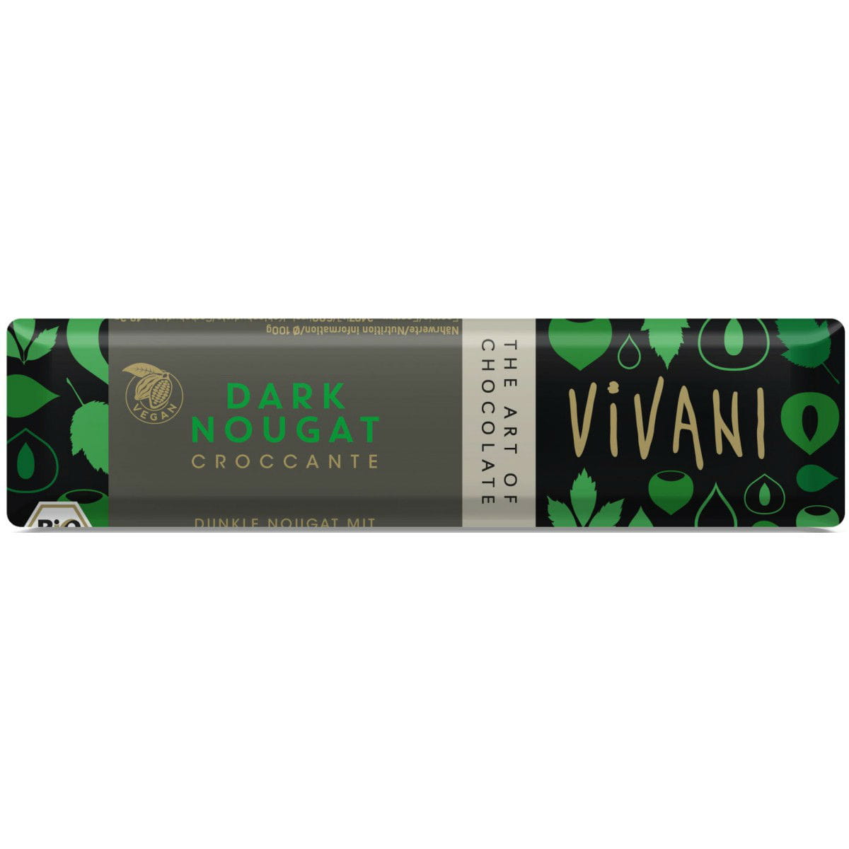 Croccante Riegel Zartbitterschokolade Nougat BIO 35 g - VIVANI